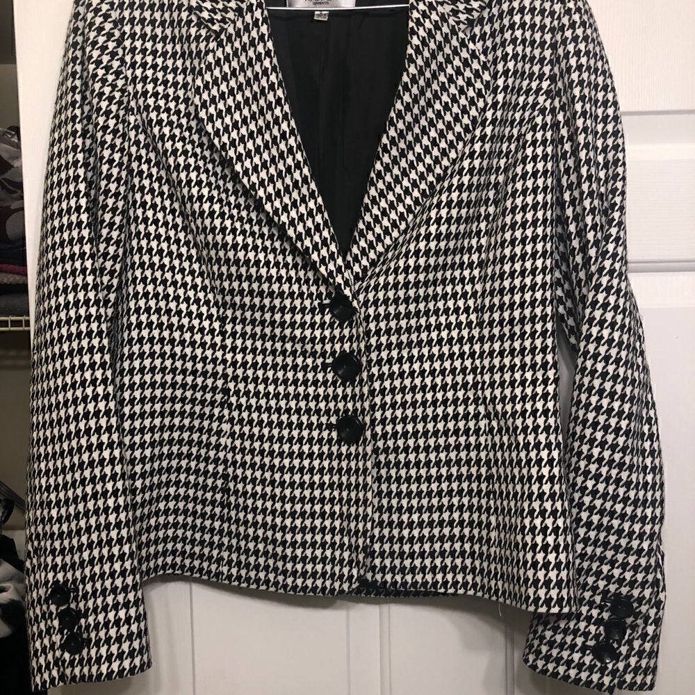Kasper Black plaid Skirt suit set - Picture 2 of 14
